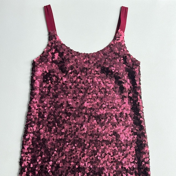 Theory dress‎ Dark Red Allegra Sequin party mini evening glam statement size 0 - Picture 2 of 8